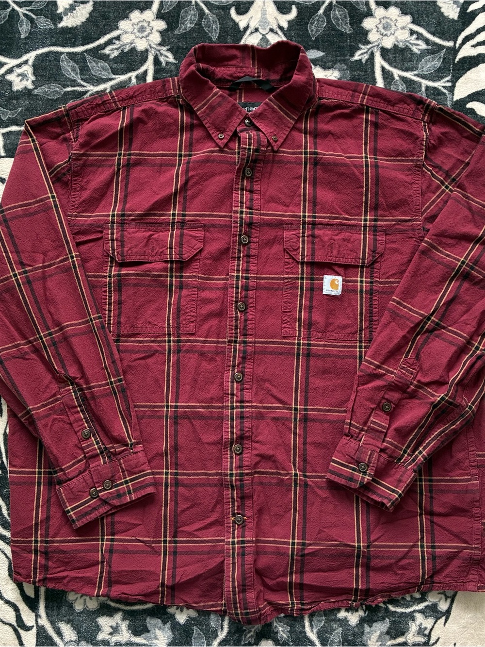018 - CARHARTT PLAID FLANNEL LIGHTWEIGHT WORK WEAR SHIRT